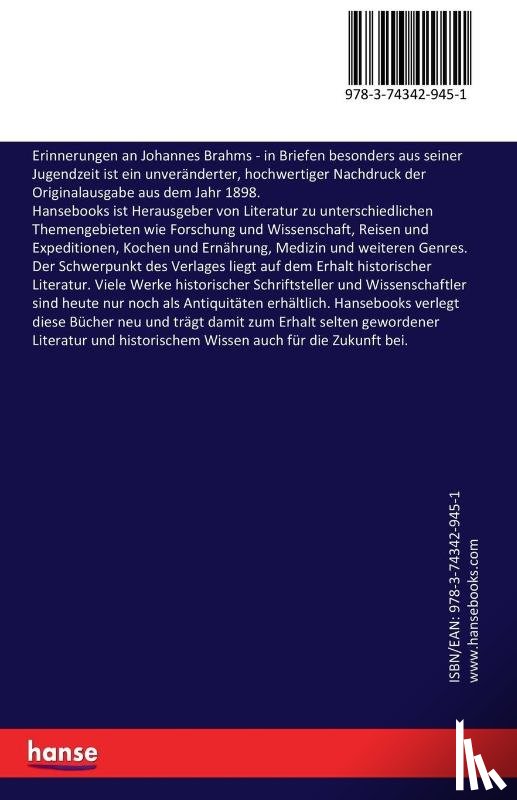 Dietrich, Albert Hermann - Erinnerungen an Johannes Brahms
