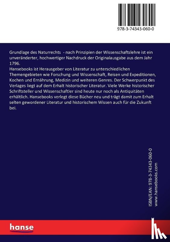 Fichte, Johann Gottlieb - Grundlage des Naturrechts