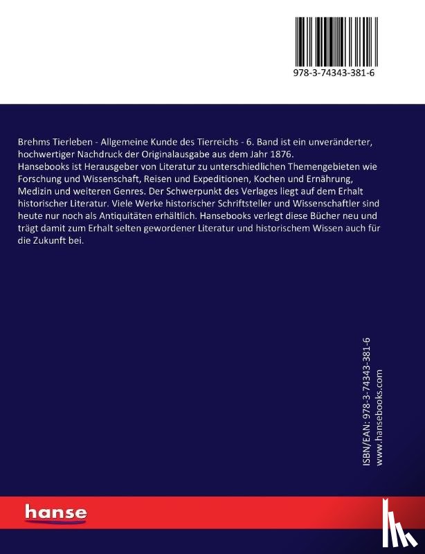 Taschenberg, Ernst Ludwig, Schmidt, Eduard Oskar - Brehms Tierleben - Allgemeine Kunde des Tierreichs