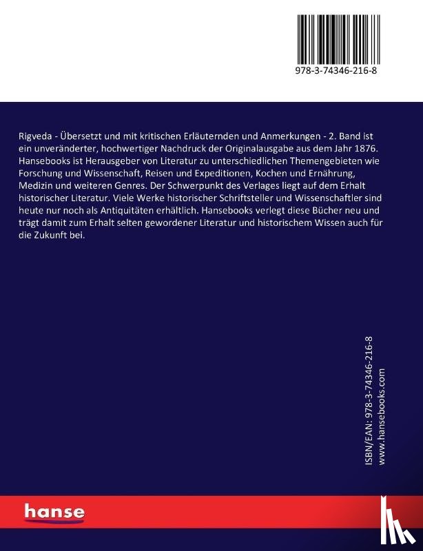 Grassmann, Hermann - Rigveda