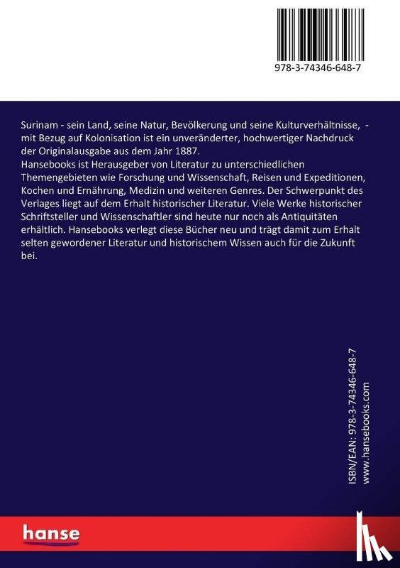 Kappler, August - Surinam - sein Land, seine Natur, Bevolkerung und seine Kulturverhaltnisse,