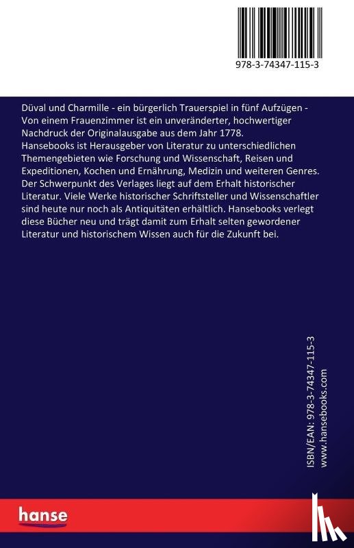 Schlegel, Christiane Caroline - Duval und Charmille