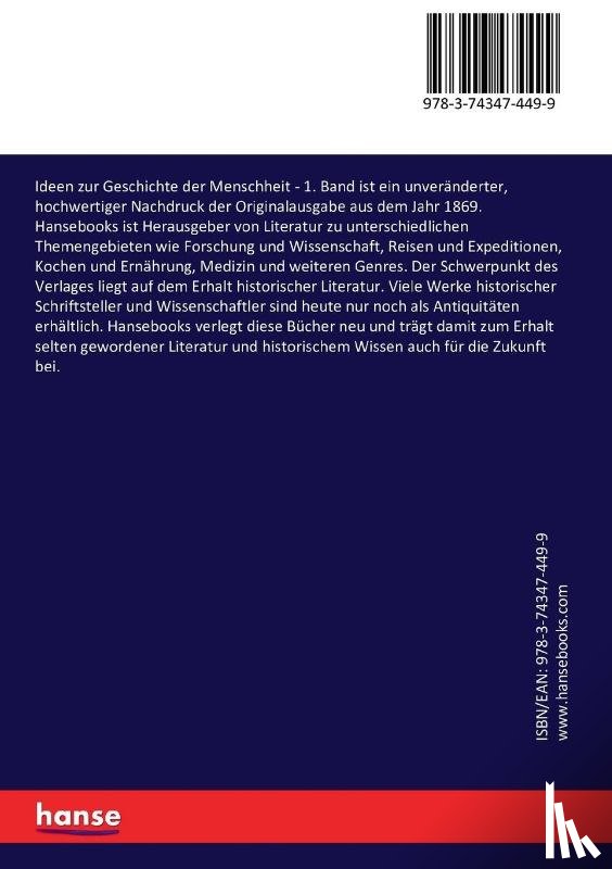 Herder, Johann Gottfried, Schmidt, Julian - Ideen zur Geschichte der Menschheit