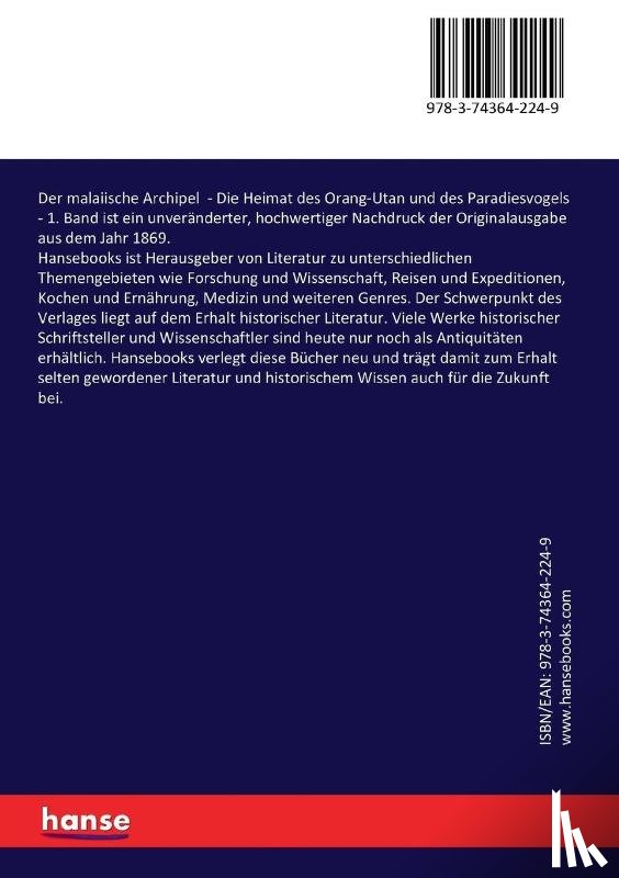 Wallace, Alfred Russel - Der malaiische Archipel