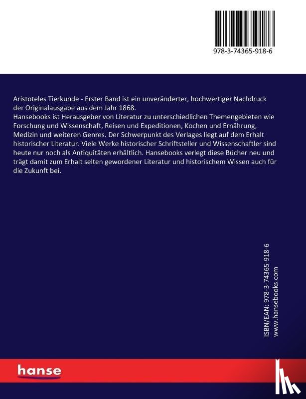 Aristoteles - Aristoteles Tierkunde
