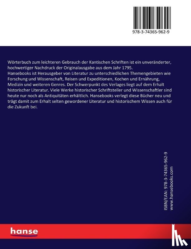 Schmid, Carl Christian Erhard - Wörterbuch zum leichteren Gebrauch der Kantischen Schriften