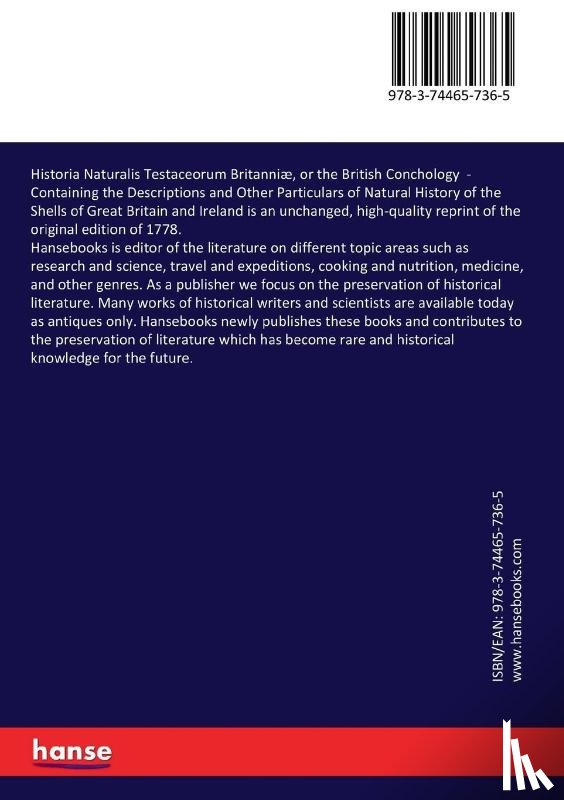 Mendes Da Costa, Emanuel - Historia Naturalis Testaceorum Britanniae, or the British Conchology