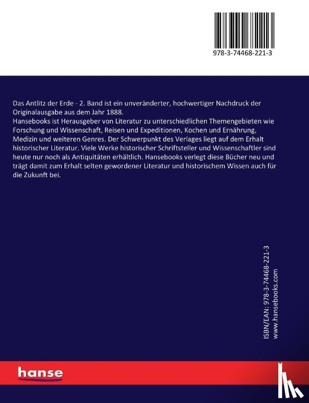 Suess, Eduard - Das Antlitz der Erde