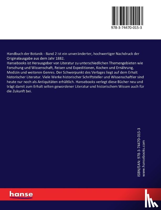 August Schenk, Schenk - Handbuch der Botanik