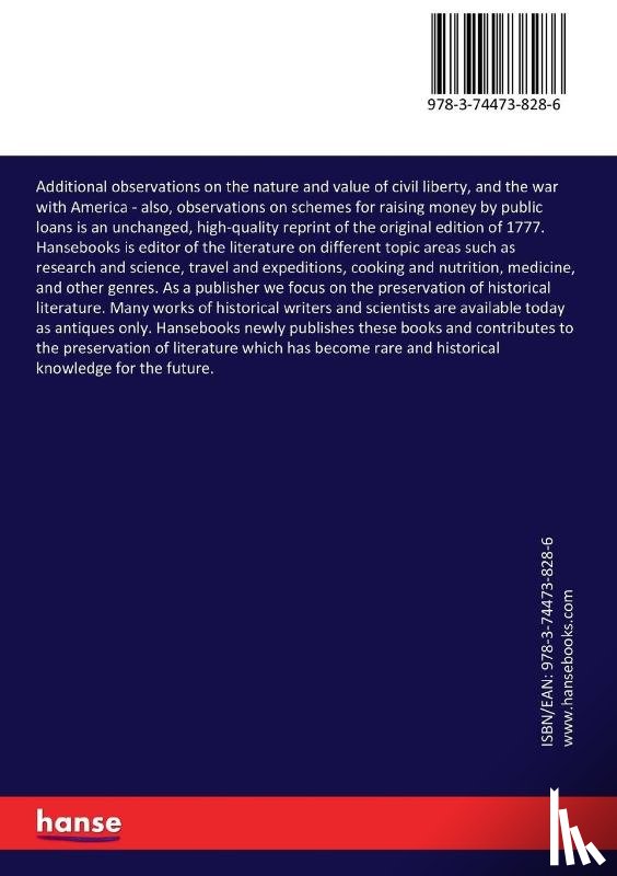 Price, Richard - Additional observations on the nature and value of civil liberty, and the war with America
