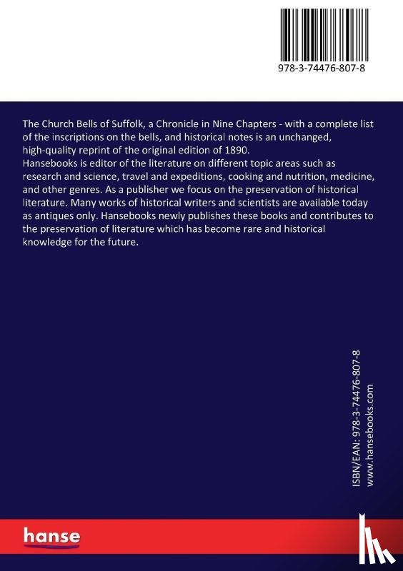 Raven, John James - The Church Bells of Suffolk, a Chronicle in Nine Chapters