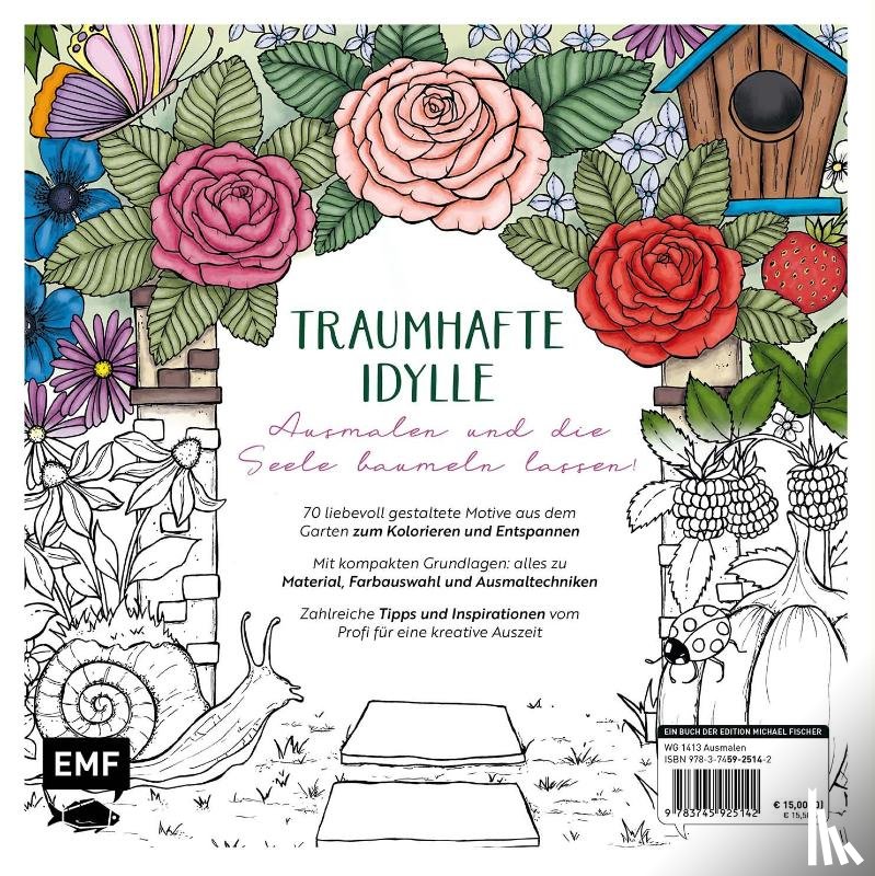 Sälinger, Anastasia - Gartenparadies - Florale Motive und Tiere ausmalen