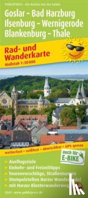  - Goslar - Bad Harzburg - Ilsenburg, cycling and hiking map 1:50,000