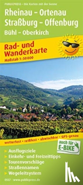  - Rheinau - Ortenau - Strasbourg - Offenburg, cycling and hiking map 1:50,000