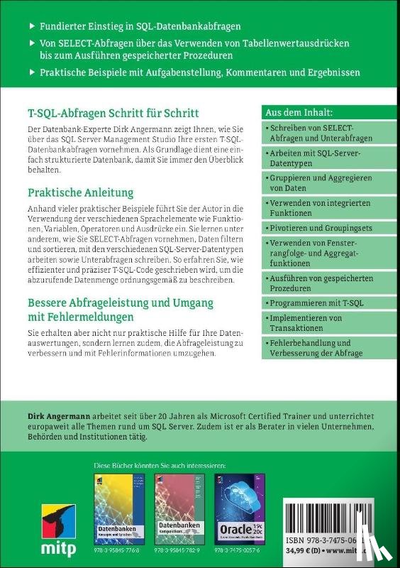 Angermann, Dirk - T-SQL-Abfragen für Microsoft SQL-Server 2022