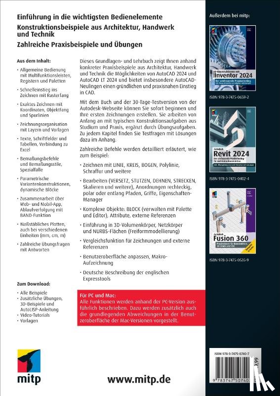 Ridder, Detlef - AutoCAD 2024 und AutoCAD LT 2024 für Ingenieure und Architekten