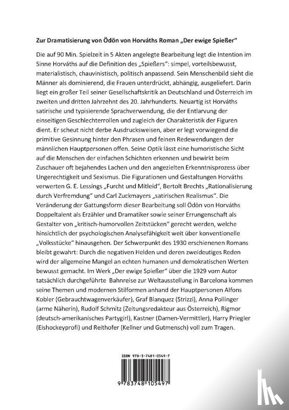 Wambsganz, Fritz - OEdoen von Horvaths Roman >Der ewige Spiesser
