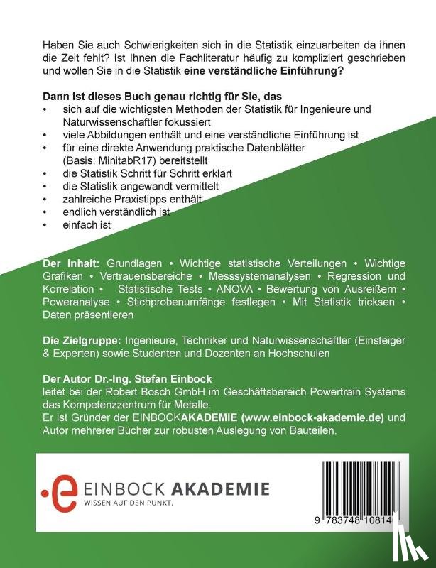 Einbock, Stefan - Statistik mit Minitab