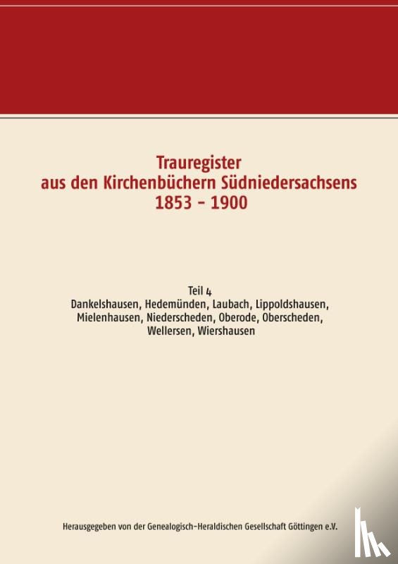  - Trauregister aus den Kirchenbuchern Sudniedersachsens 1853 - 1900