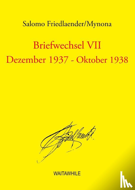 Friedlaender, Salomo, Thiel, Detlef - Briefwechsel VII