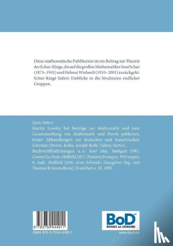 Lowsky, Martin - Zur Theorie der Schur-Ringe uber endlichen Gruppen