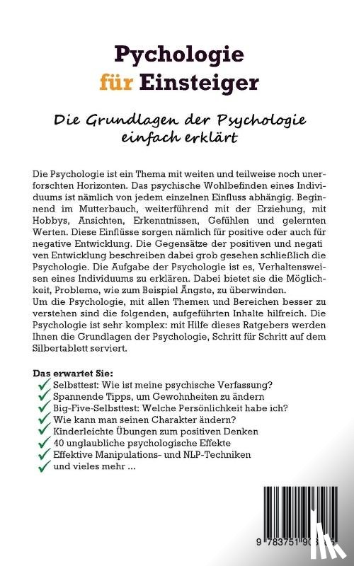 Sonnenbeck, Claudia - Psychologie fur Einsteiger