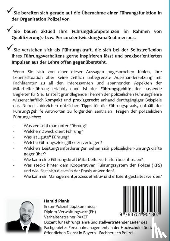 Plank, Harald - Fuhrungsgehilfe zum Studium der polizeilichen Fuhrungslehre
