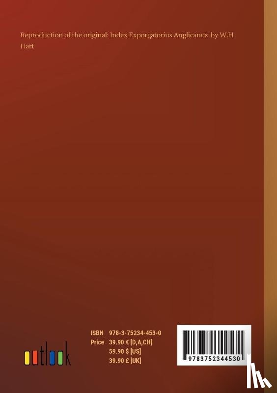 Hart, W H - Index Exporgatorius Anglicanus