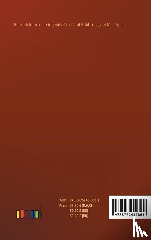 Eyth, Max - Geld Und Erfahrung