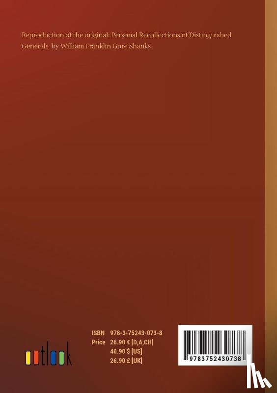 Shanks, William Franklin Gore - Personal Recollections of Distinguished Generals