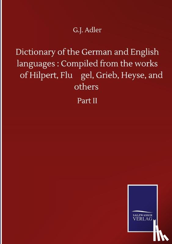 Adler, G J - Dictionary of the German and English languages