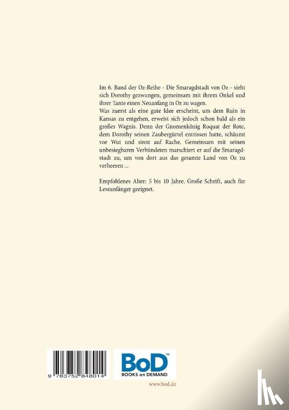 Baum, L Frank - Die Smaragdstadt von Oz - Die Oz-Bucher Band 6