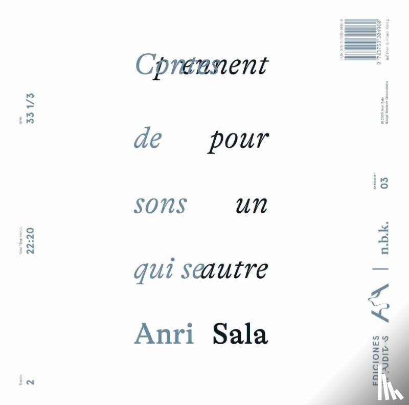  - Anri Sala. Contes de sons qui se prennent pour un autre. n.b.k. Record #3