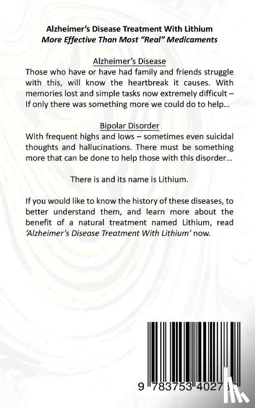 Mann, Dieter - Alzheimer's Disease Treatment with Lithium
