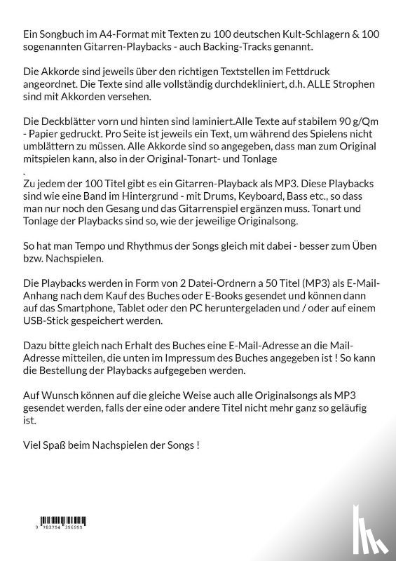 Gansel, Detmar - 100 Deutsche Kult-Schlager + 100 Gitarren-Playbacks (MP3)