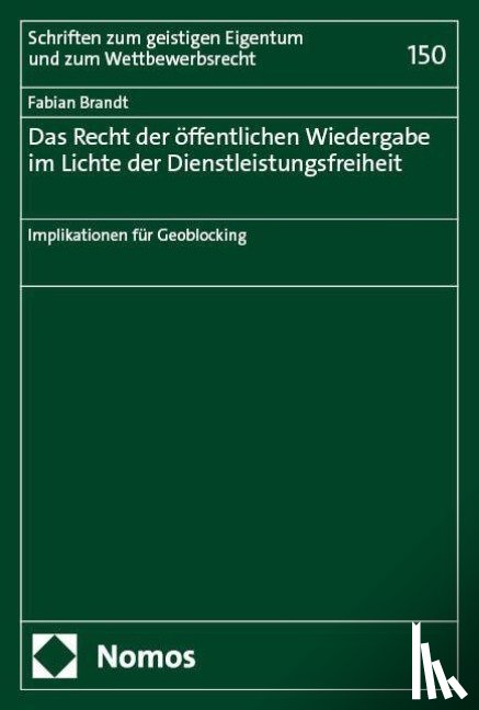 Brandt, Fabian - Das Recht der öffentlichen Wiedergabe im Lichte der Dienstleistungsfreiheit