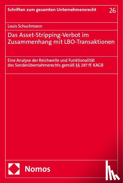 Schuchmann, Louis - Das Asset-Stripping-Verbot im Zusammenhang mit LBO-Transaktionen