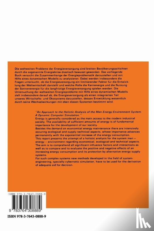 Voss - Ansätze zur Gesamtanalyse des Systems Mensch - Energie - Umwelt