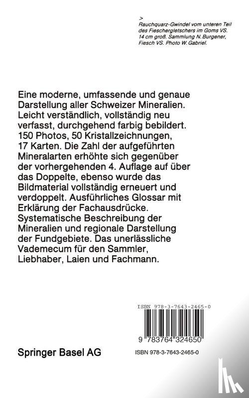 Max Weibel - Die Mineralien Der Schweiz