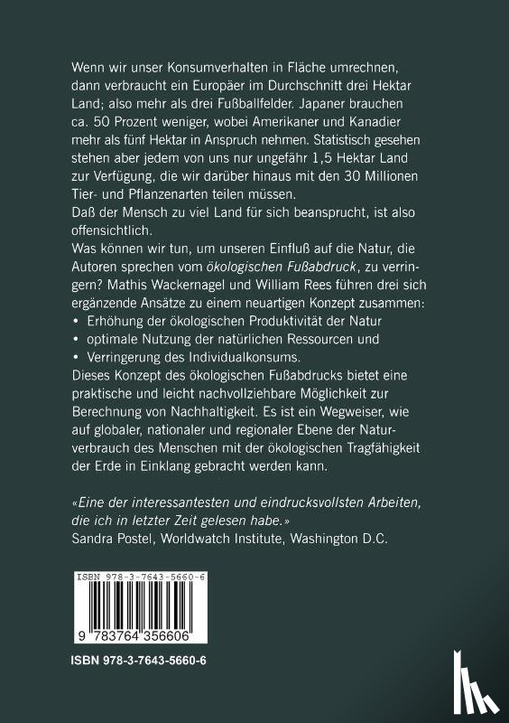 M. Wakernagel, Rees - Okologischer Fussabdruck