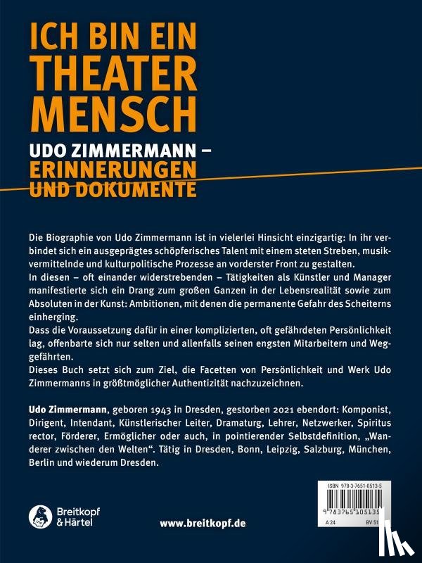 Zimmermann, Udo - Ich bin ein Theatermensch