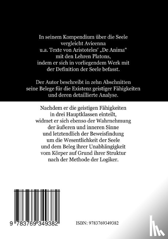 Avicenna, Avicenna, Sînâ, Ibn, Dyck, Edward Abbot van - Ein Kompendium über die Seele