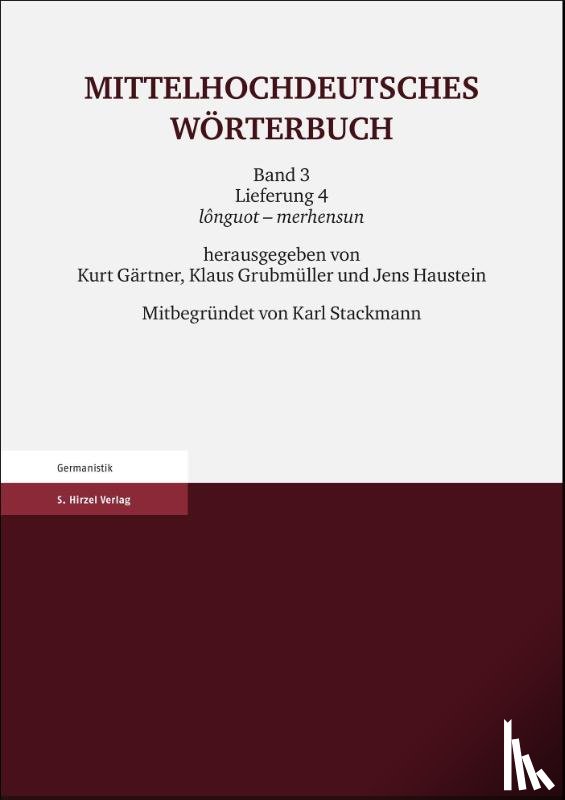  - Mittelhochdeutsches Wörterbuch. Dritter Band, Lieferung 4