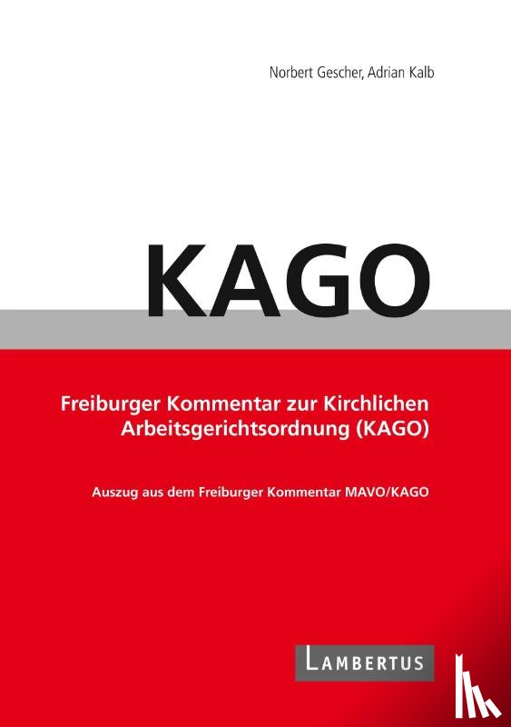 Gescher, Norbert, Kalb, Adrian - Handbuch KAGO-Kommentar