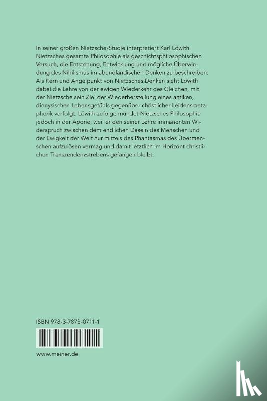 Loewith, Karl - Nietzsches Philosophie der ewigen Wiederkehr des Gleichen