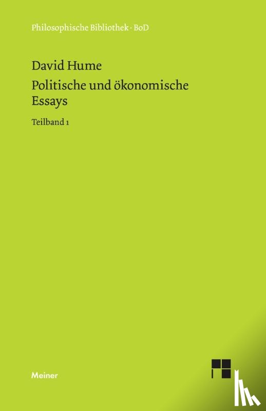 Hume, David (Lecturer in Human Resource Management - Politische und oekonomische Essays / Politische und oekonomische Essays
