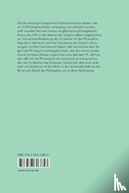 Schneider, Ulrich J - Philosophie und Universitat