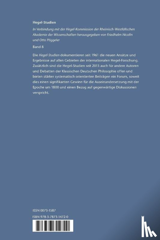  - Hegel-Studien / Hegel-Studien Band 8 (1973)