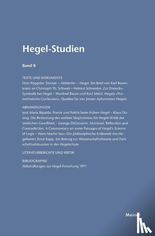  - Hegel-Studien / Hegel-Studien Band 8 (1973)