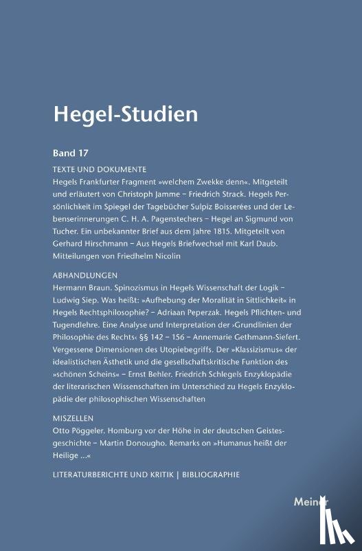  - Hegel-Studien / Hegel-Studien Band 17 (1982)